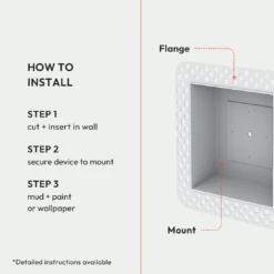 Flush Drywall Device Mount [Lite] -Scholl Fusspflege Verkäufe 4 FlushDrywallDeviceMount Lite 3DRender Install 1