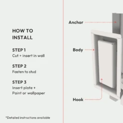Framed Hideaway Hook [Luxe] -Scholl Fusspflege Verkäufe 4 FramedHideawayHookLuxe 3DRender Install