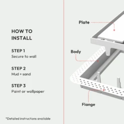 Flush Wall Vent [Lite+] - Lite+ -Scholl Fusspflege Verkäufe 4 Flush Wall Vent Lite 3D Render Install 1