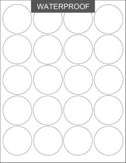Sheet Labels - Waterproof Circle