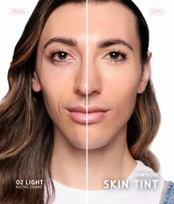 SKIN TINT OHMYLOVE -Scholl Fusspflege Verkäufe skin tint tinta fluida effetto seconda pelle demi mat idratante before after 02 light c45224ea f201 41b7 882e 7d295aa53337